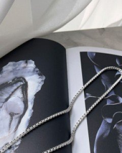 Tuggle square Silver Necklace