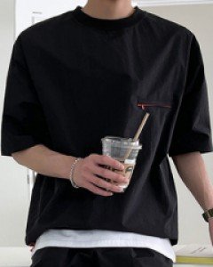 Eloni string pocket short sleeved T-shirt F size(95 to 105)