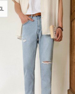 Beefert Damage Denim Pants S~3XL(28~38)