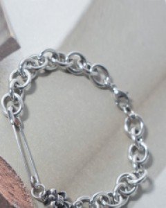 Clothespin Silver Chain Bracelet