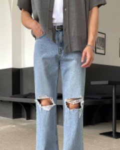 Stimo Real Damage Wide Pants S~XL(28~34)