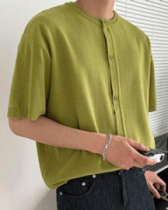 Alon Round Short-sleeve cardigan F size(95 to 105)