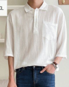 Big Weld Henry Neck Short-sleeve Shirt XL~3XL(100~120)