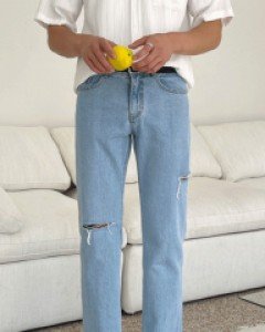 Chris Semi Wide damage denim S~XL(28 ~ 34)