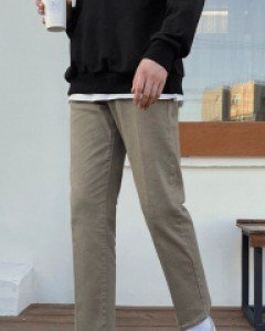 Trim Hidden Banding Cotton Pants S~XL(28-36)