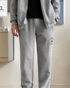 Work Embroidery Big size napping jogger pants XL~3XL(32~42)