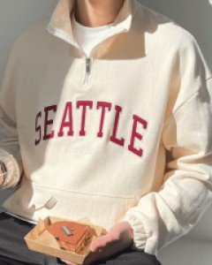 Thielema English Coloring half zip-up sweatshirt F size(95-110)