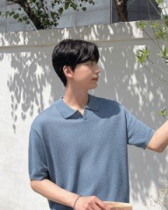 Lofit Open Collar Punching Short Sleeve Knit F size(95 to 105)