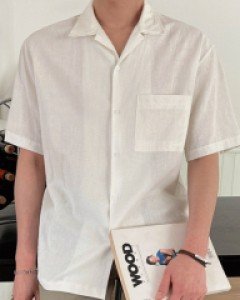 Oldie Linen Short-sleeve Shirt F size(95-110)