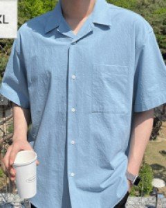 Big Lenti Open Collar Short Sleeve Shirt 1~2(105~120)