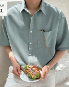 Thanksgiving Wrinkle Free Short-sleeve Shirt M~2XL(95 to 115) [OVER-FIT] [BIG SIZE product]