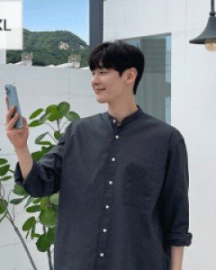 Cider Big size Linen China Shirt 1~2(105~120)