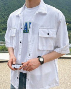 Olteron Stitch Short-sleeve Shirt Jacket F size(95-110)