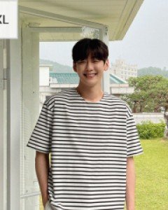 Chiron Stripe Over fit short sleeved T-shirt 1~2(105~120)