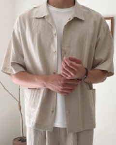 Melhinon Linen Shirt Jacket F size(95 to 105)