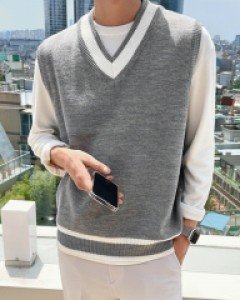 Pilgent V-neck Coloring Vest F size(95 to 105)