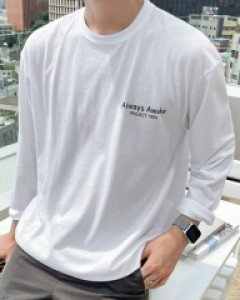 Tuair loose fit lettering Long Sleeve F size(95 to 105)
