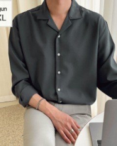 Thanksgiving Wrinkle Free Open Collar Shirt M~2XL(95 to 115)