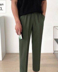 Cool wrinkle-free banding pants M~2XL(28-36)