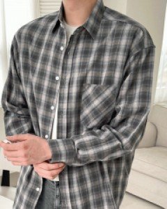 Arkin Over fit Check Shirt M~L(95-110)