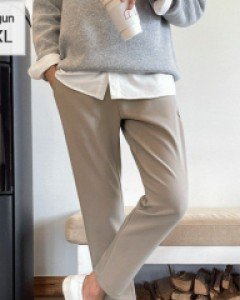 Thick, wrinkle-free Banding Slacks M~3XL(28~38)