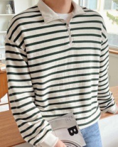 Ald Stripe half zip-up sweatshirt F size(95-110)