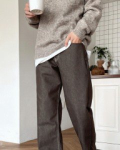 Non-Fade Pure Wide Denim Jeans S~L(28~32)