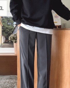 Relaxed Pintuck Wide Banding Pants M~2XL(28-36)