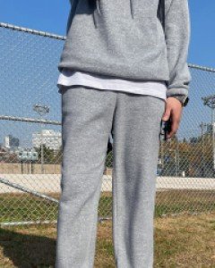 Comfortable plan fleece jogger pants M~XL(30-36)