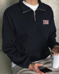 Caliph napping half-zip sweatshirt F size(95 to 105)