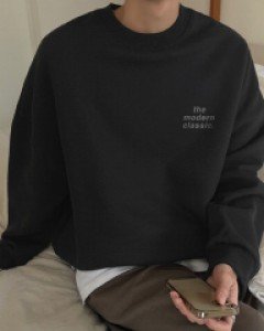 Big English lettering napping sweatshirt F size(100~115)