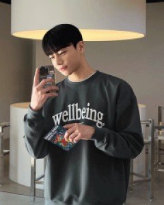 USACotton Wellness Embroidery sweatshirt F size(95-110)