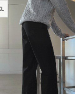 Belpose Semi-Wide Cotton Pants S~2XL(28-36)