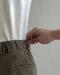 Reel Down Half-Banding Cotton Pin Tuck Pants M~L(30~34)