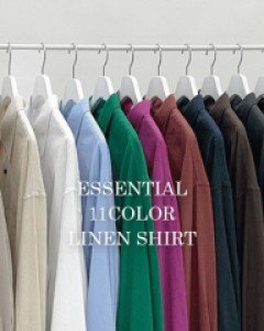 Vivid 11color Essential Linen Shirt F size(95-110)