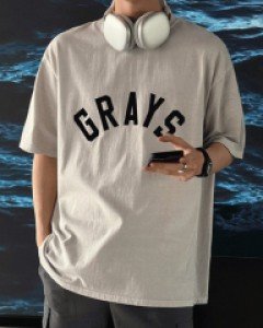 Tall grey loose fit pigment short sleeved T-shirt F size(95-110)