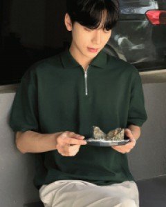 Coolneed Zipper Polo M~L(95 to 105)