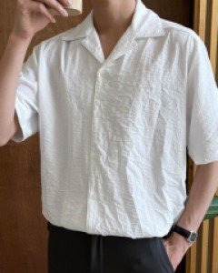 Cool Naturally Wrinkles Short-sleeve Shirt F size(95 to 105)