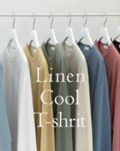 8Color Linen Cooling Summer T-shirt F size(95 to 105)