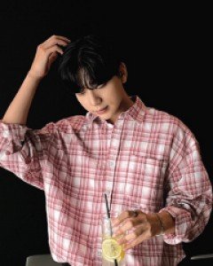 Double Flat Over fit Check Shirt F size(95-110)