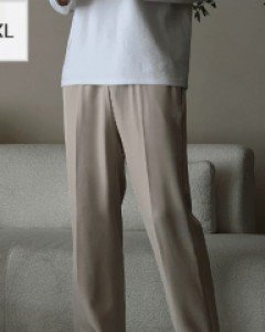 Easy All-Banding Semi-Wide Slacks M~2XL(28-36)