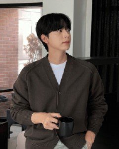 Soft supima raglan cardigan F size(95 to 105)