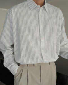 Bunnywell Over fit Stripe Shirt M~L(100~110)