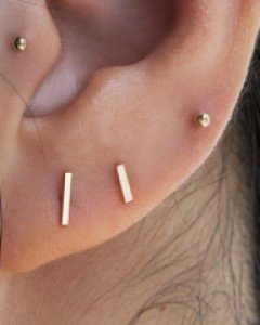 14k 미니 스틱 금 피어싱