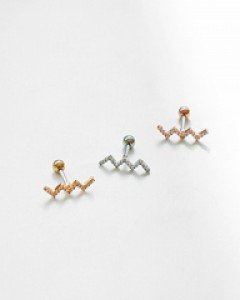 큐빅 지그재그 바벨 피어싱