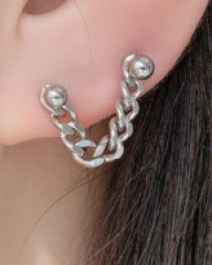 써지컬 피어싱 볼드 체인 투핀 볼피어싱