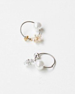 입체 큐빅꽃 슬릿 링 피어싱