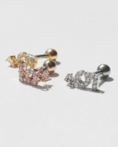 NO.5 큐빅 드롭 쥬얼리 바벨 피어싱