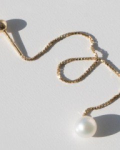 14K 피어싱 진주 드롭 쥬얼리 금피어싱