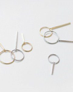 심플 스틱 슬릿 링 피어싱